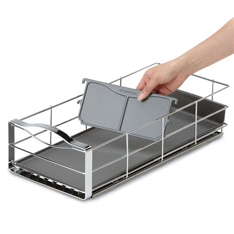 simplehuman 9 inch pull-out cabinet organizer heavy gauge steel frame|9 inch pull out cabinet organizer.